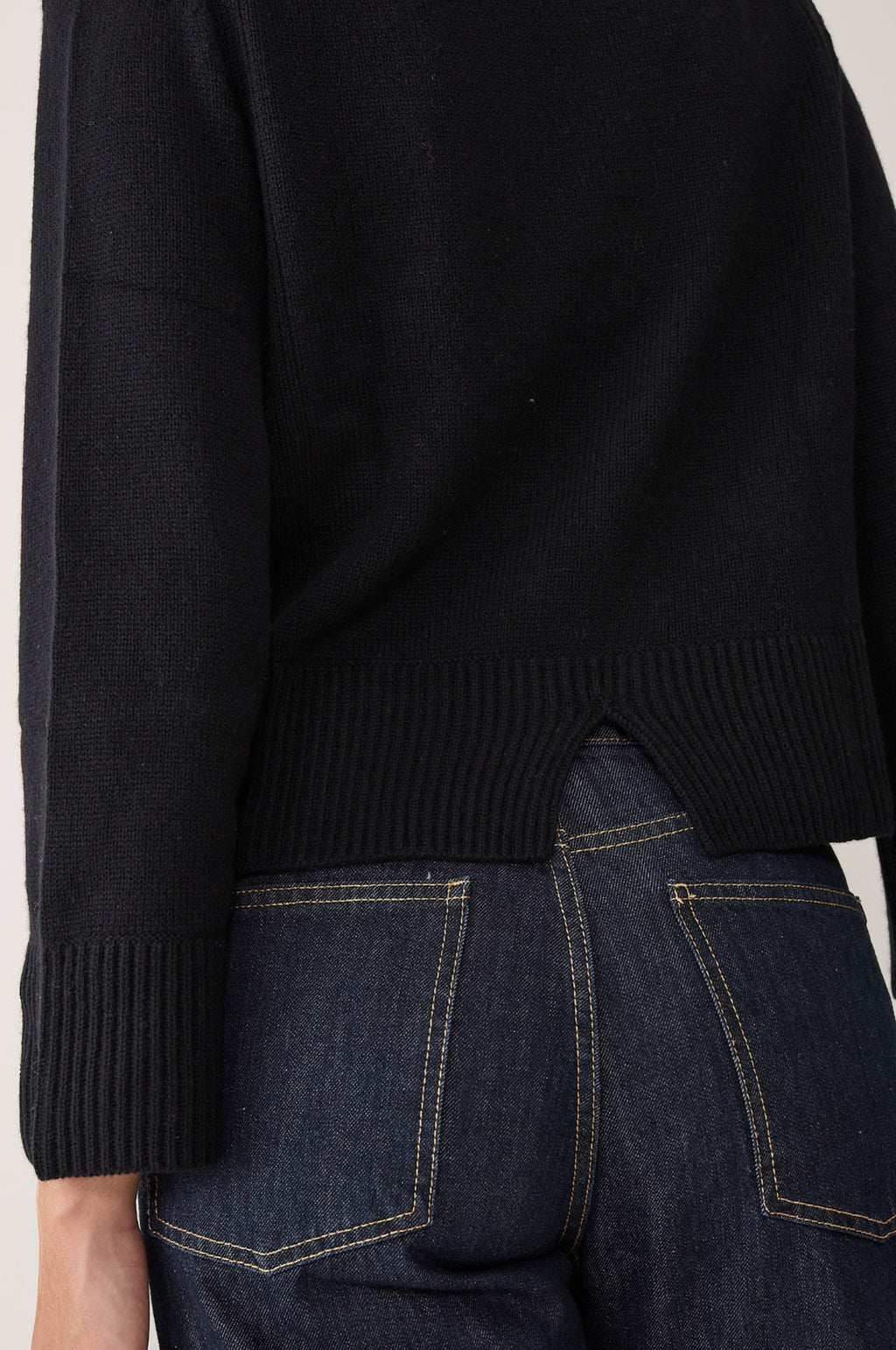 Geraldine Split Back Sweatshirt Black