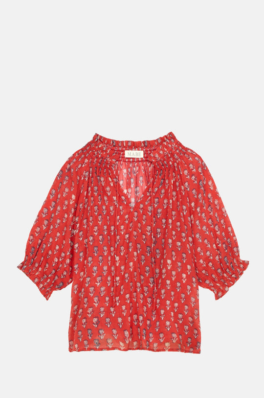 Ari Print S/S Top Red