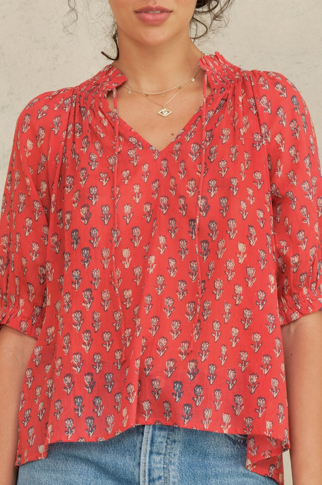 Ari Print S/S Top Red