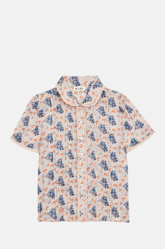 Aster Print Collar S/S Top Multi