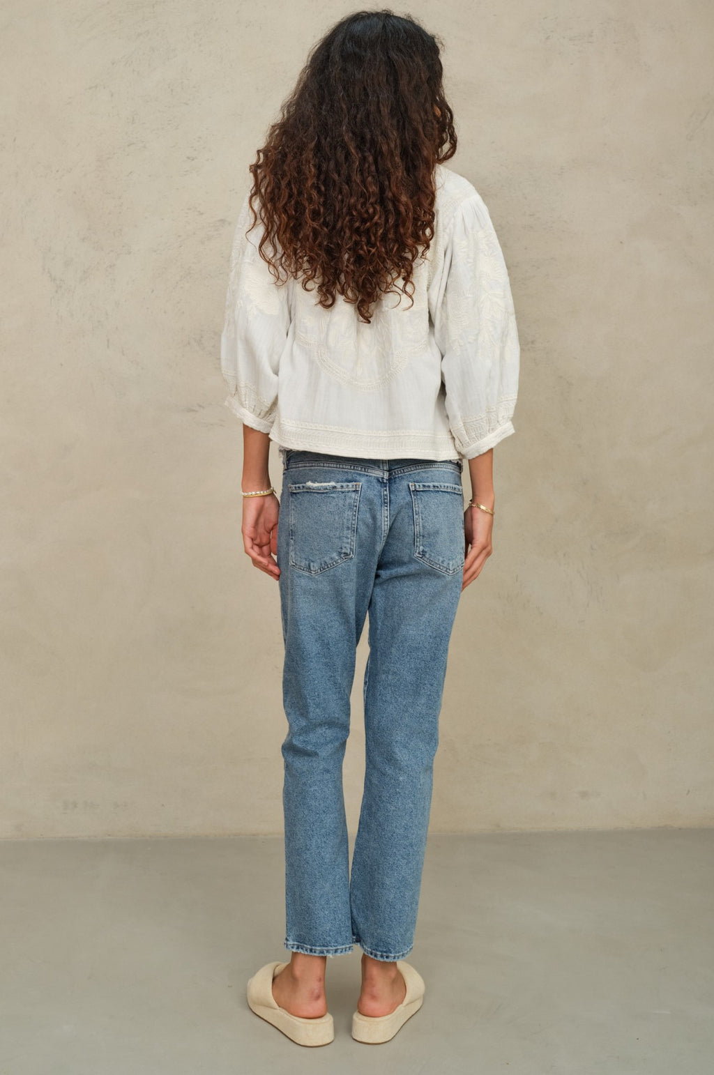 Averi Emb Jacket Ivory