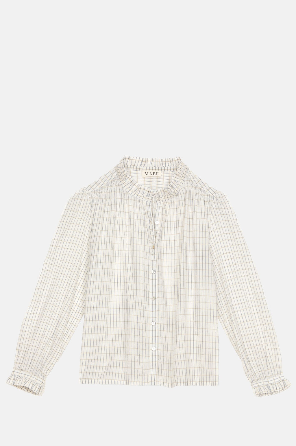 M.A.B.E. Chrissie L/S Top Ecru/Check.