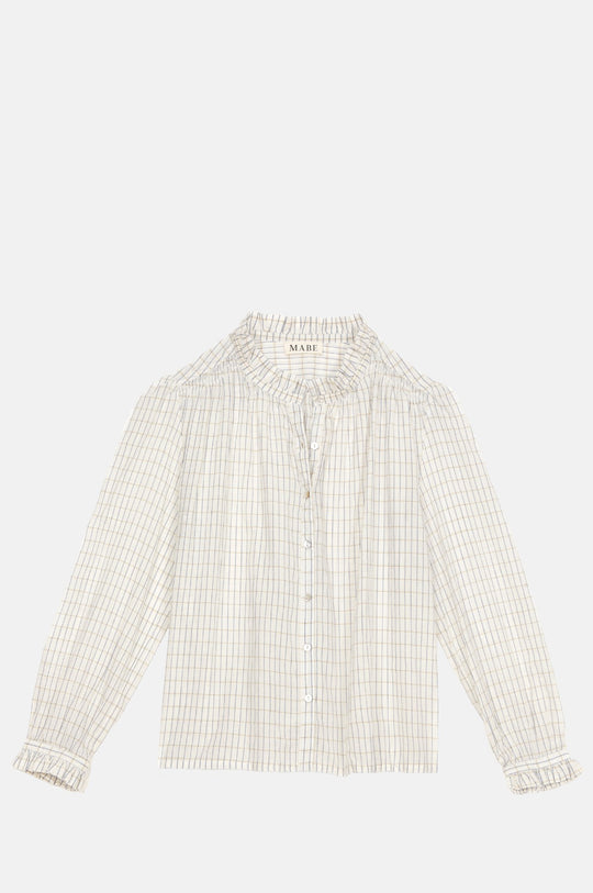 Chrissie L/S Top Ecru/Check