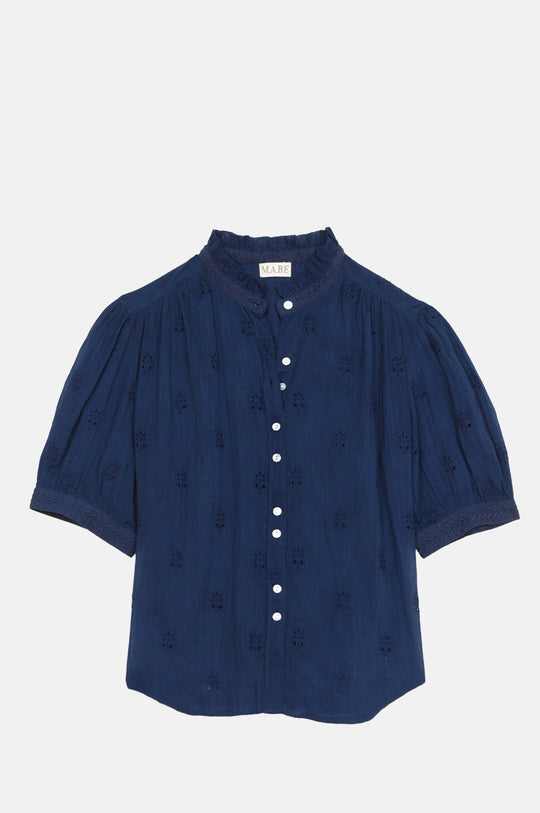 Frani Emb Top Indigo
