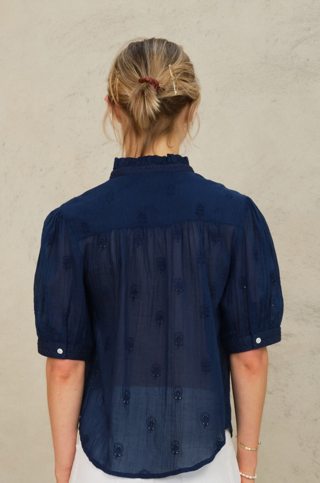 Frani Emb Top Indigo