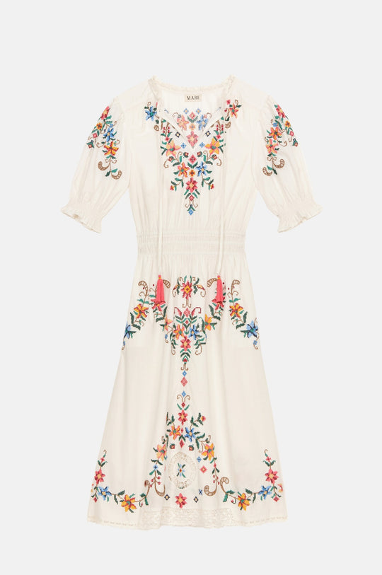 Gracie Emb Midi Dress Multi