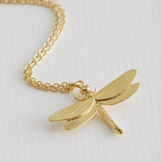 A.M. Dragonfly Necklace Gold