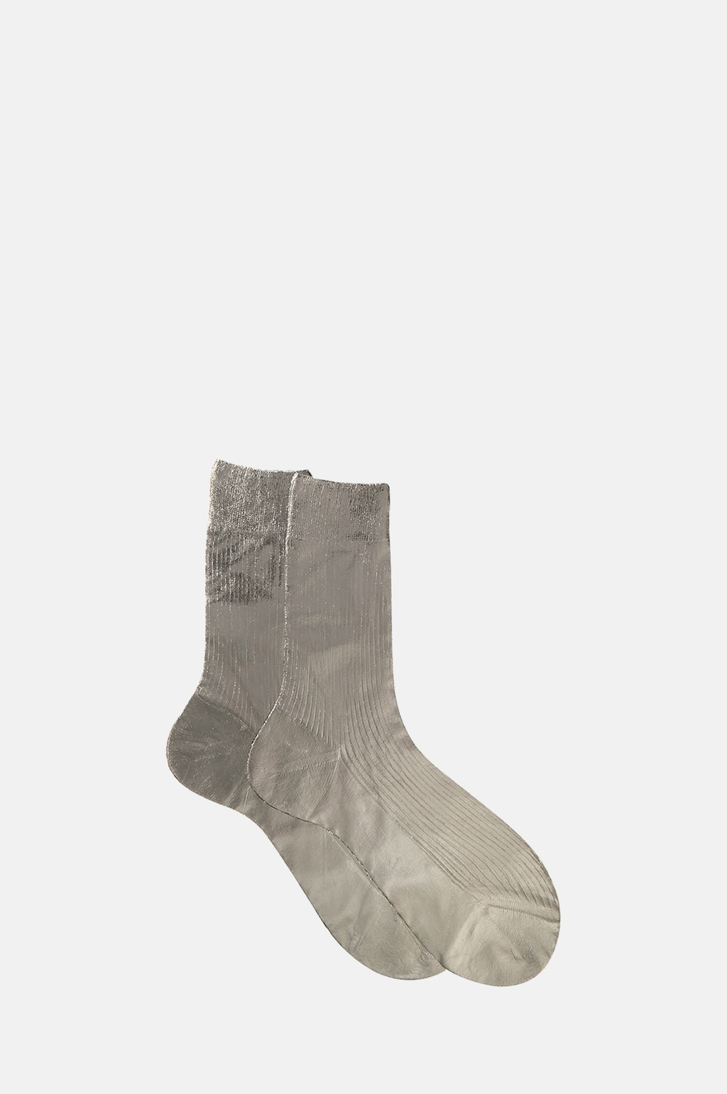 Maria La Rosa One Ribbed Laminated Socks Grey.