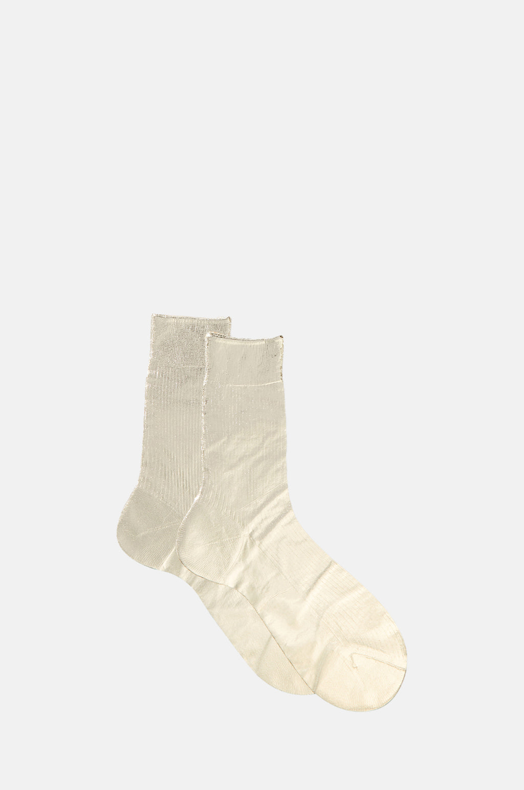 Maria La Rosa One Ribbed Laminated Socks Platino.