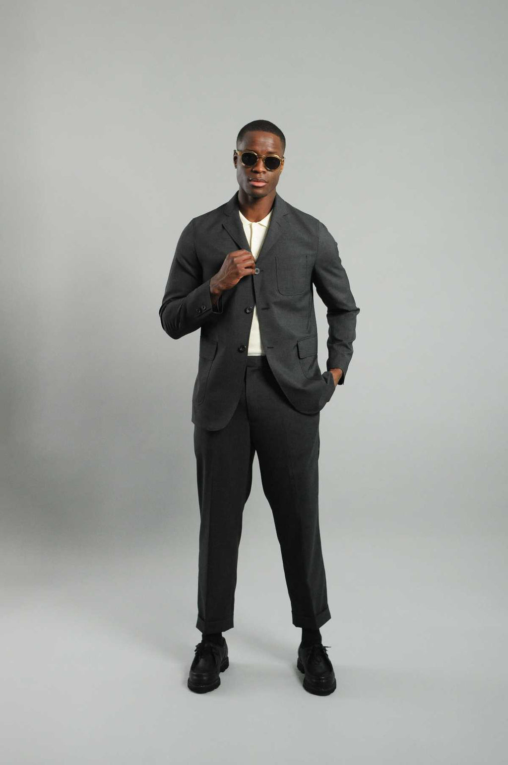 IVY Trousers Ankle Cut Combat Wool Tropical Mid Grey