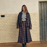 Christel Midi Skirt Tiramisu Checked