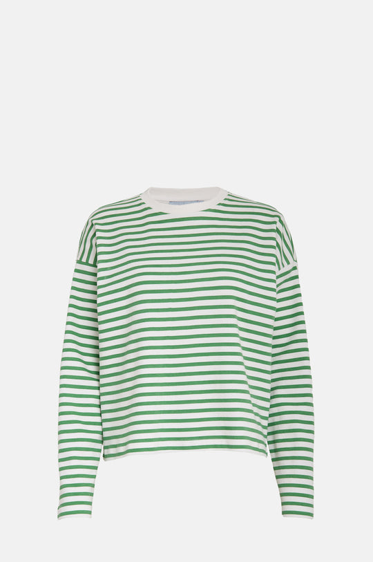 Denisa Striped Long Sleeve T-Shirt Greenbriar Stripe