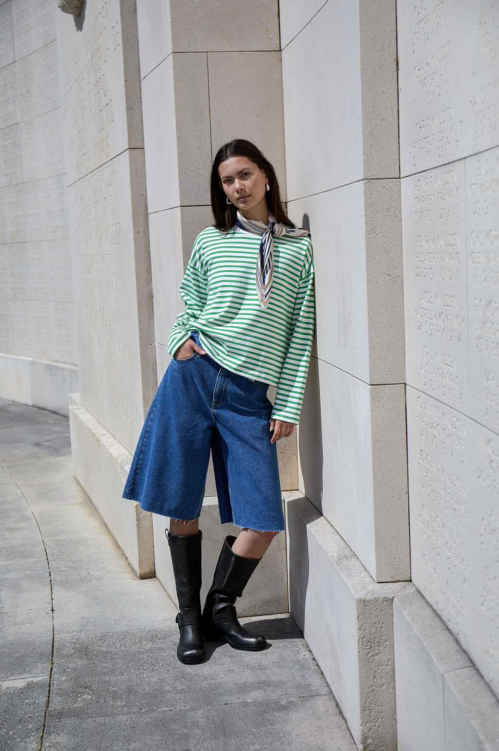 Kaddi Bermuda Shorts Mid Blue Denim