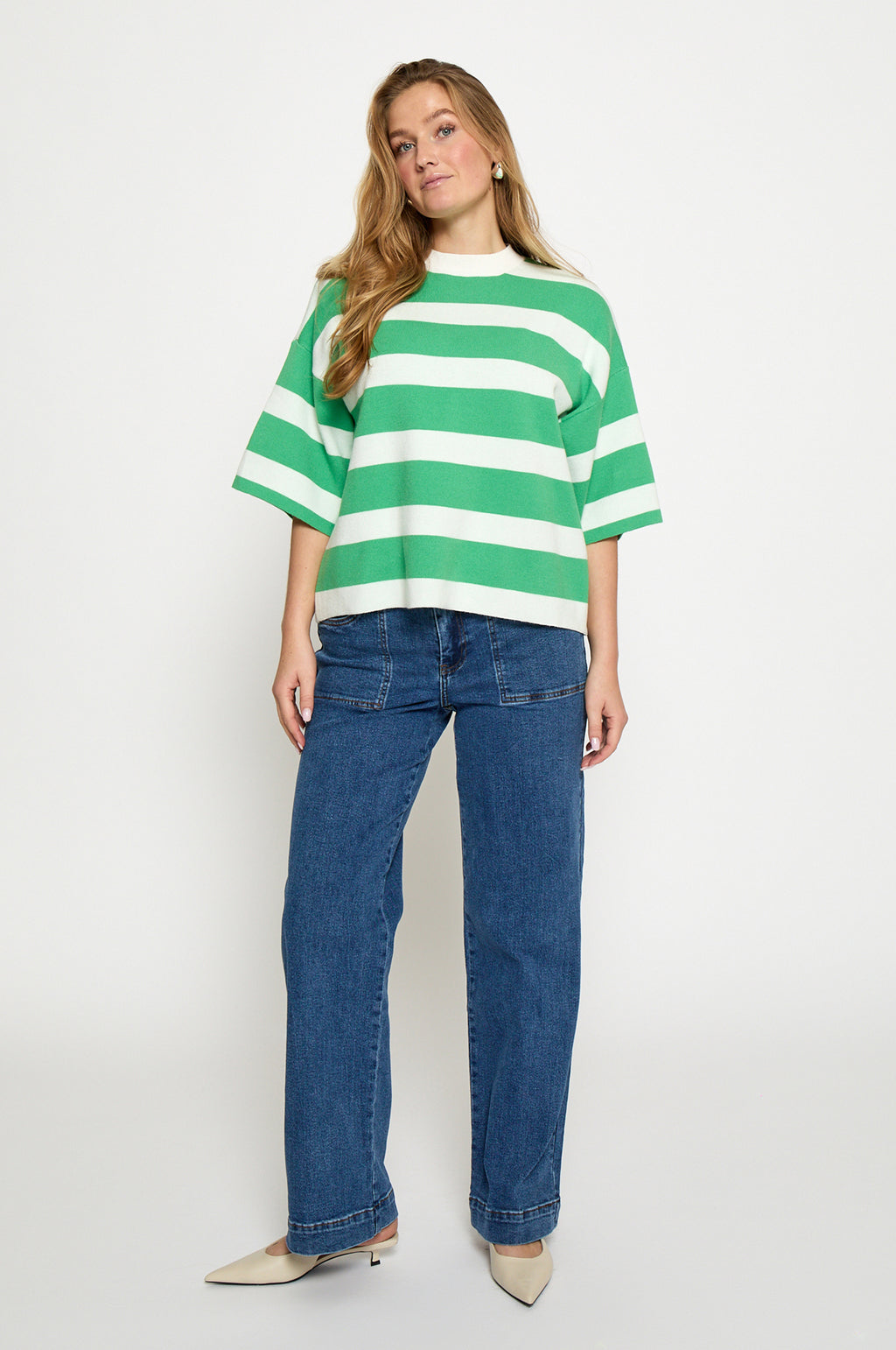 Lupi Knit T-Shirt Green Briar Stripe