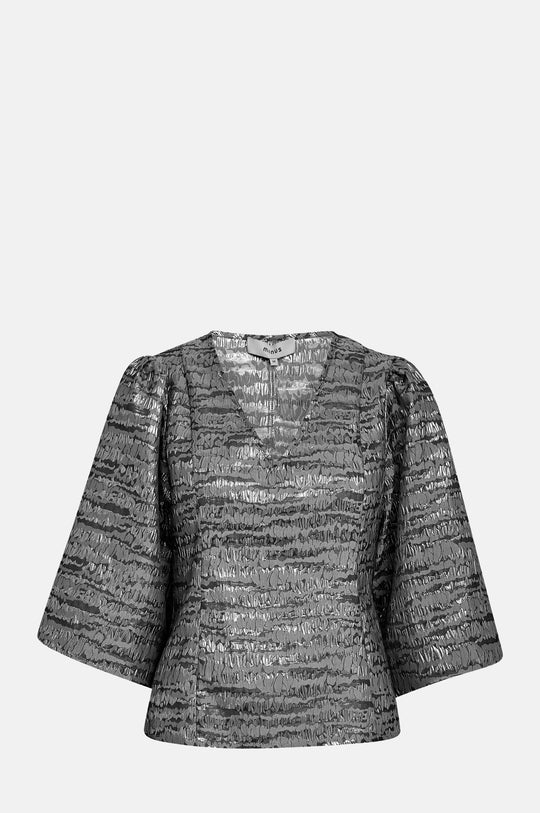 Melbi V-Neck Blouse Gunmetal