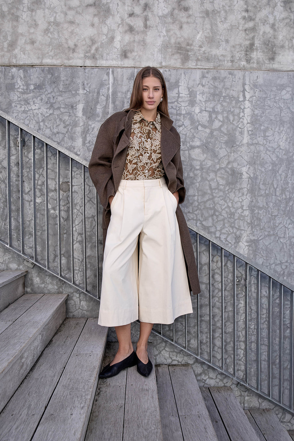 Rienne Mid Waist Pant Sand Gray