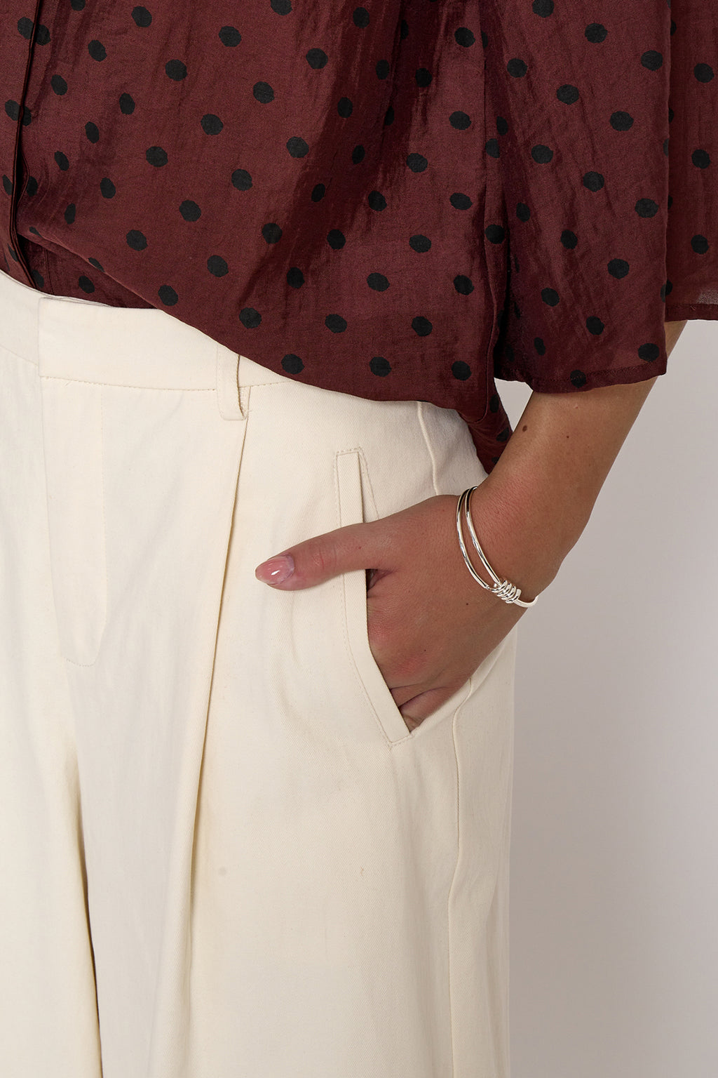 Rienne Mid Waist Pant Sand Gray