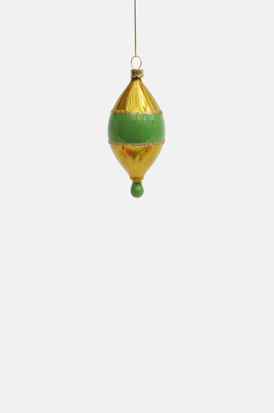 Mod Droplet Large Ornament Olive with Green Band