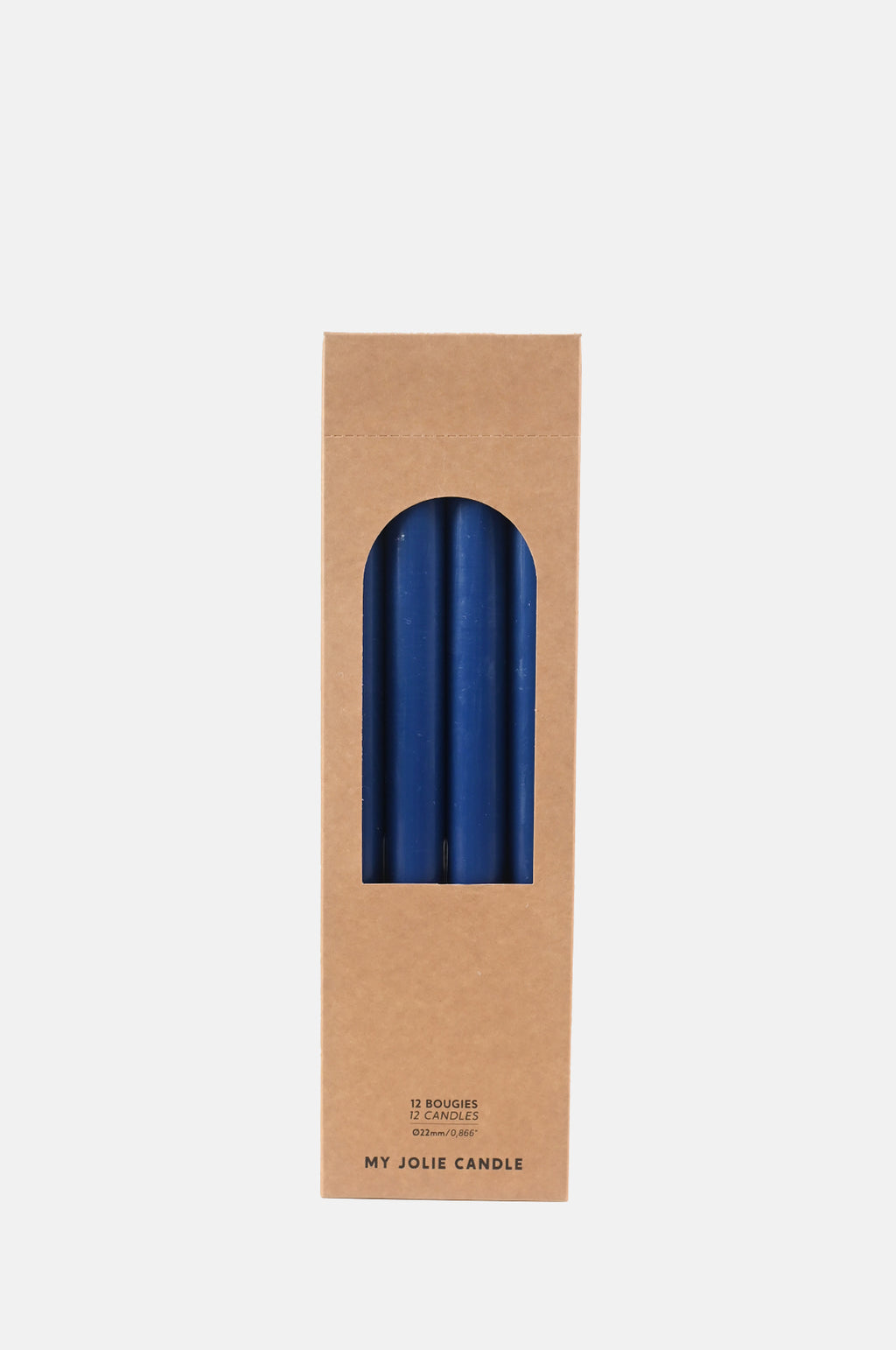 My Jolie Candle Box of 12 Dinner Candles Bleu Marine.
