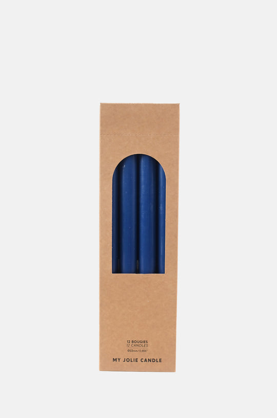 Box of 12 Dinner Candles Bleu Marine