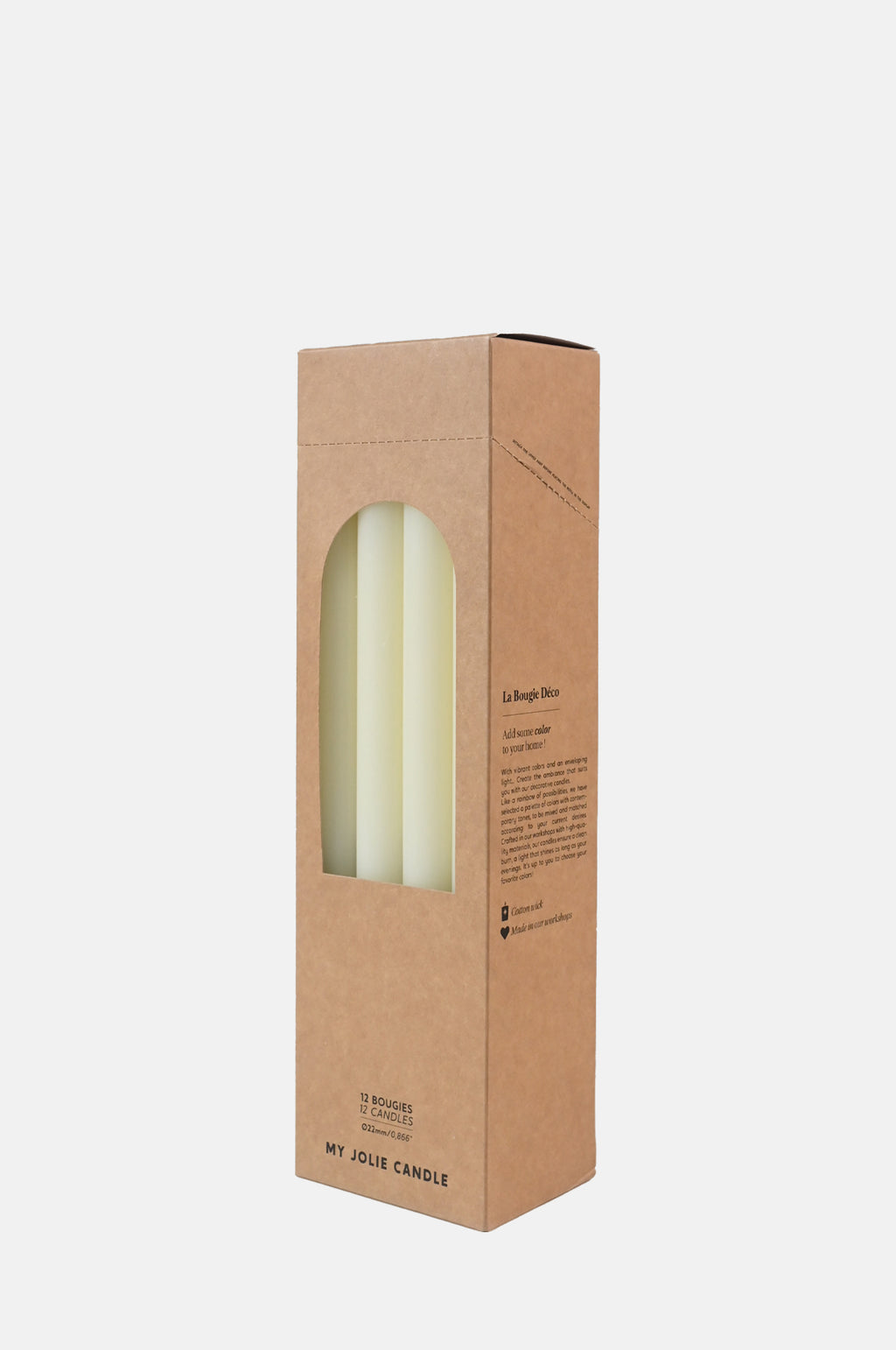 Box of 12 Dinner Candles Ivoire