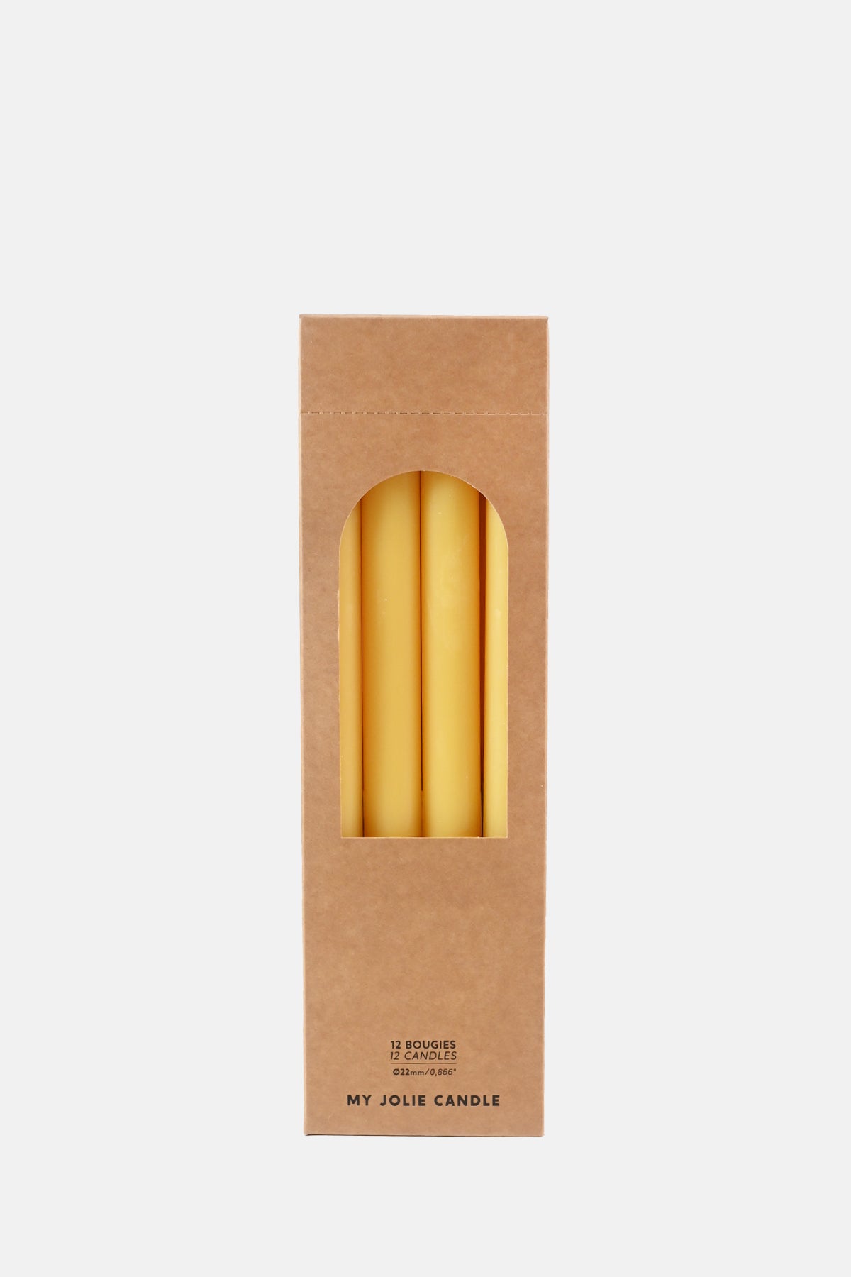 My Jolie Candle Box of 12 Dinner Candles Jaune.