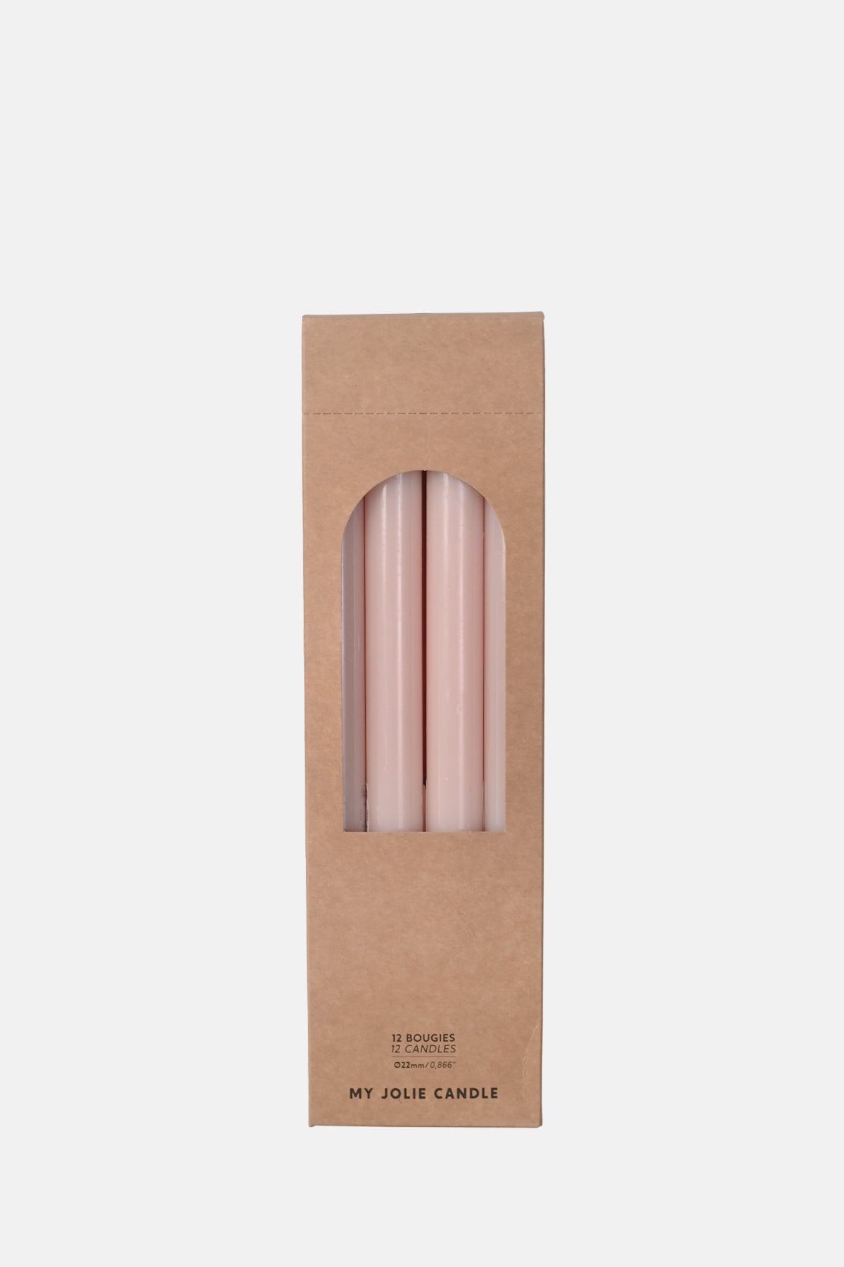 My Jolie Candle Box of 12 Dinner Candles Nude.