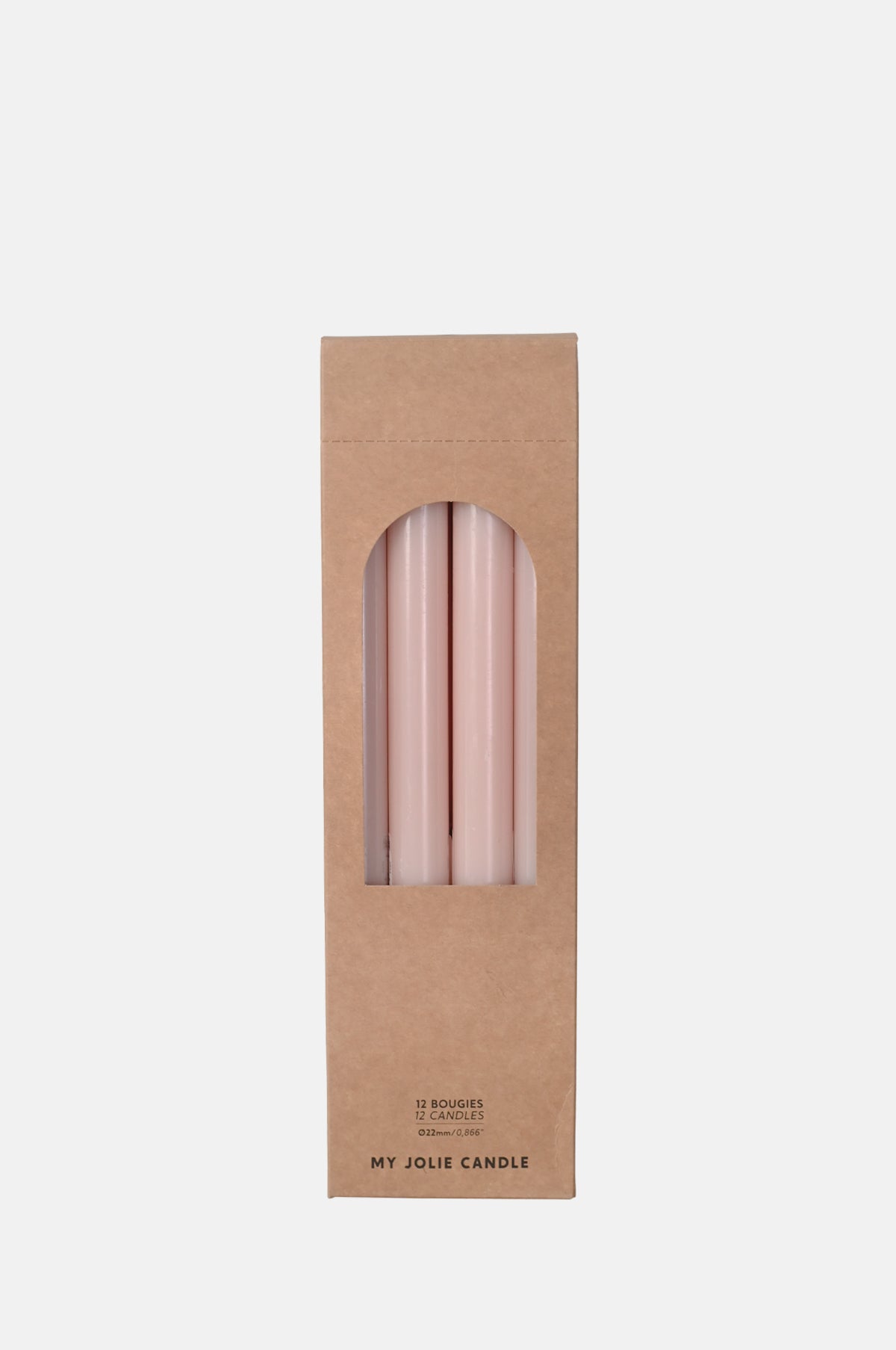 My Jolie Candle Box of 12 Dinner Candles Nude.