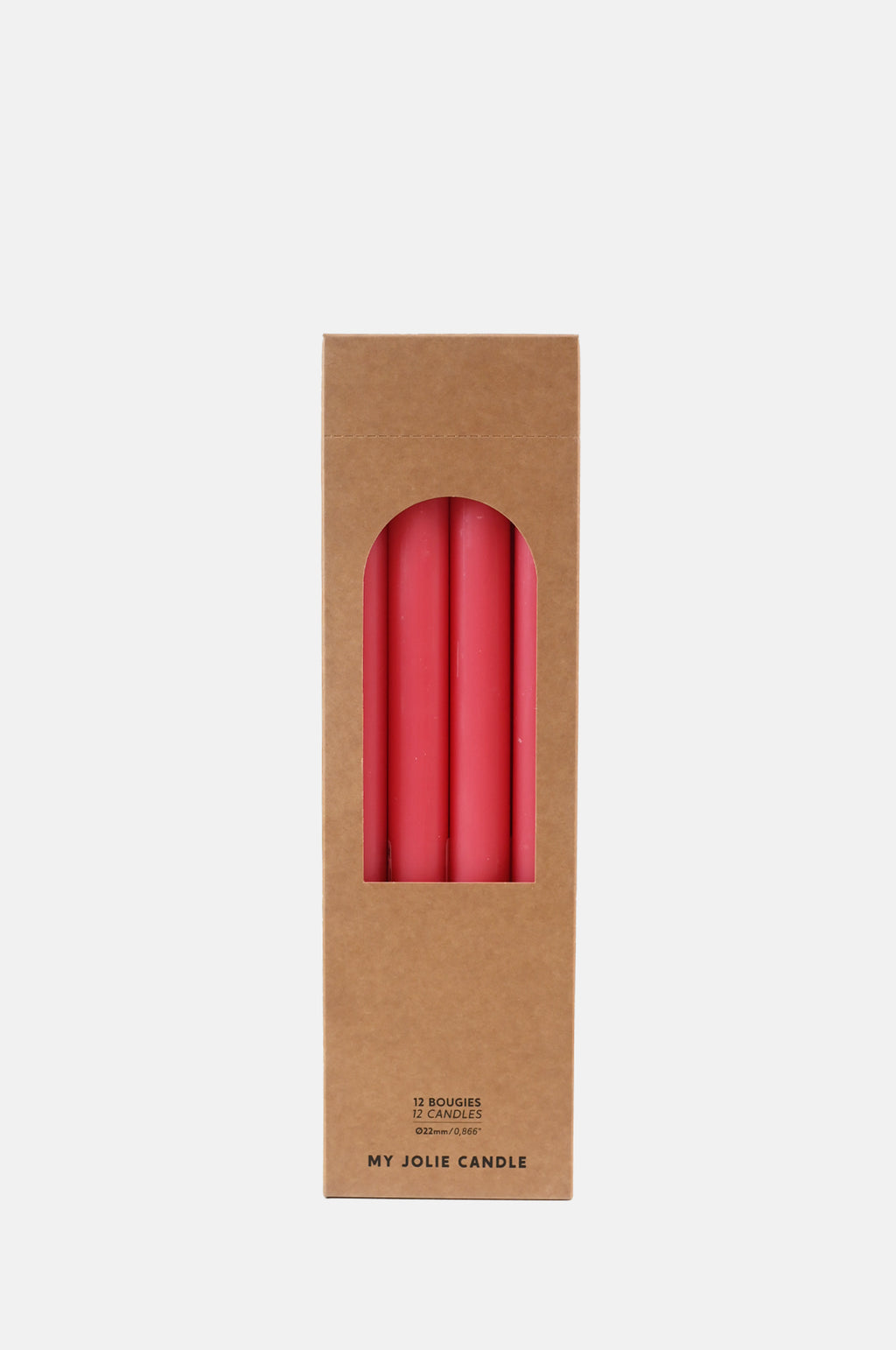 My Jolie Candle Box of 12 Dinner Candles Rose Clair.