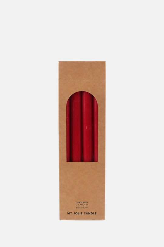 Box of 12 Dinner Candles Rouge