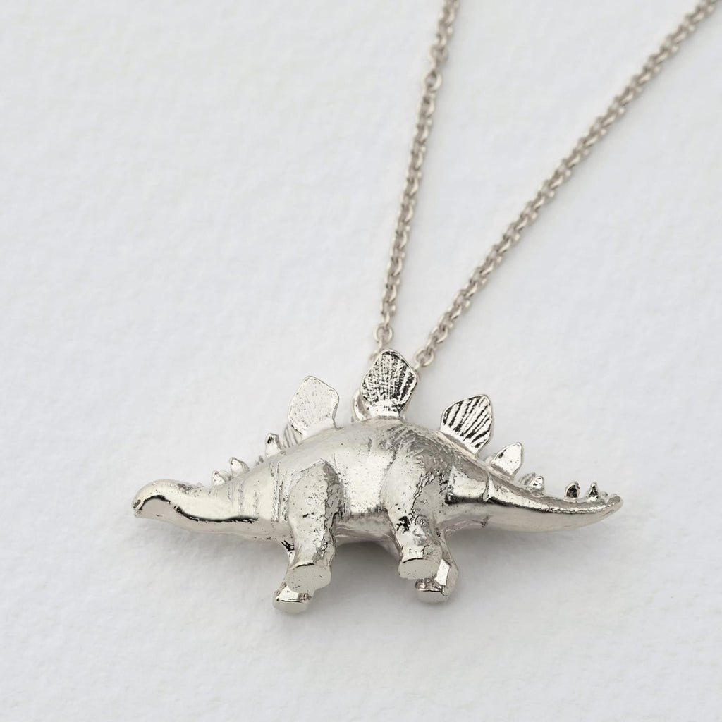 A.M. Stegosaurus Necklace Silver