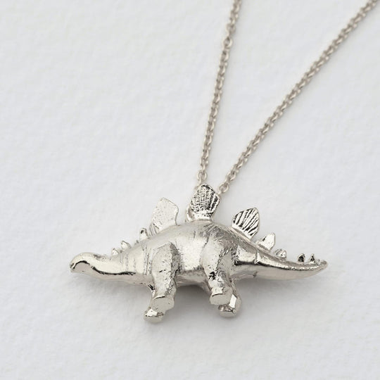 A.M. Stegosaurus Necklace Silver