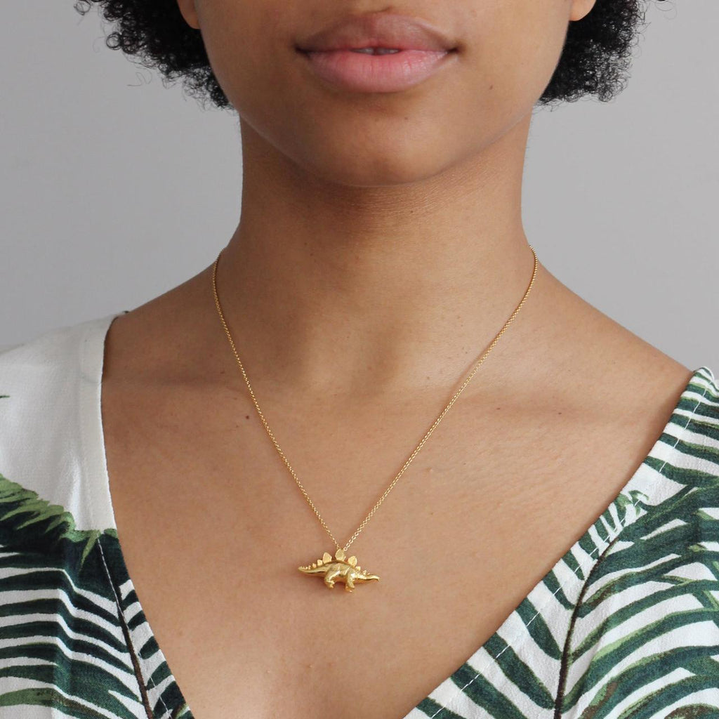 A.M. Stegosaurus Necklace Silver