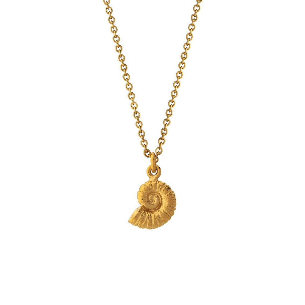 A.M. Small Ammonite Necklace Gold
