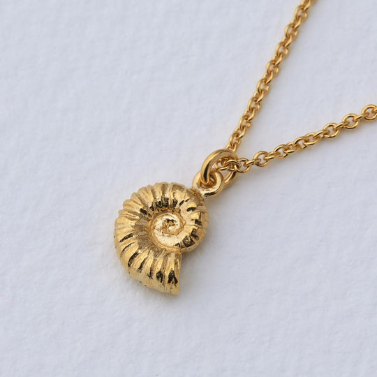 A.M. Small Ammonite Necklace Gold