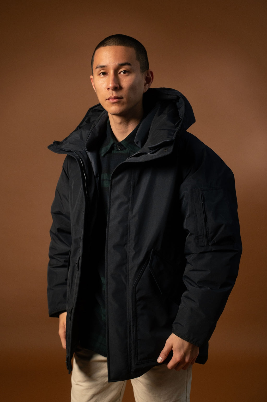 Nanamica GORE TEX Down Coat in Navy The Hambledon