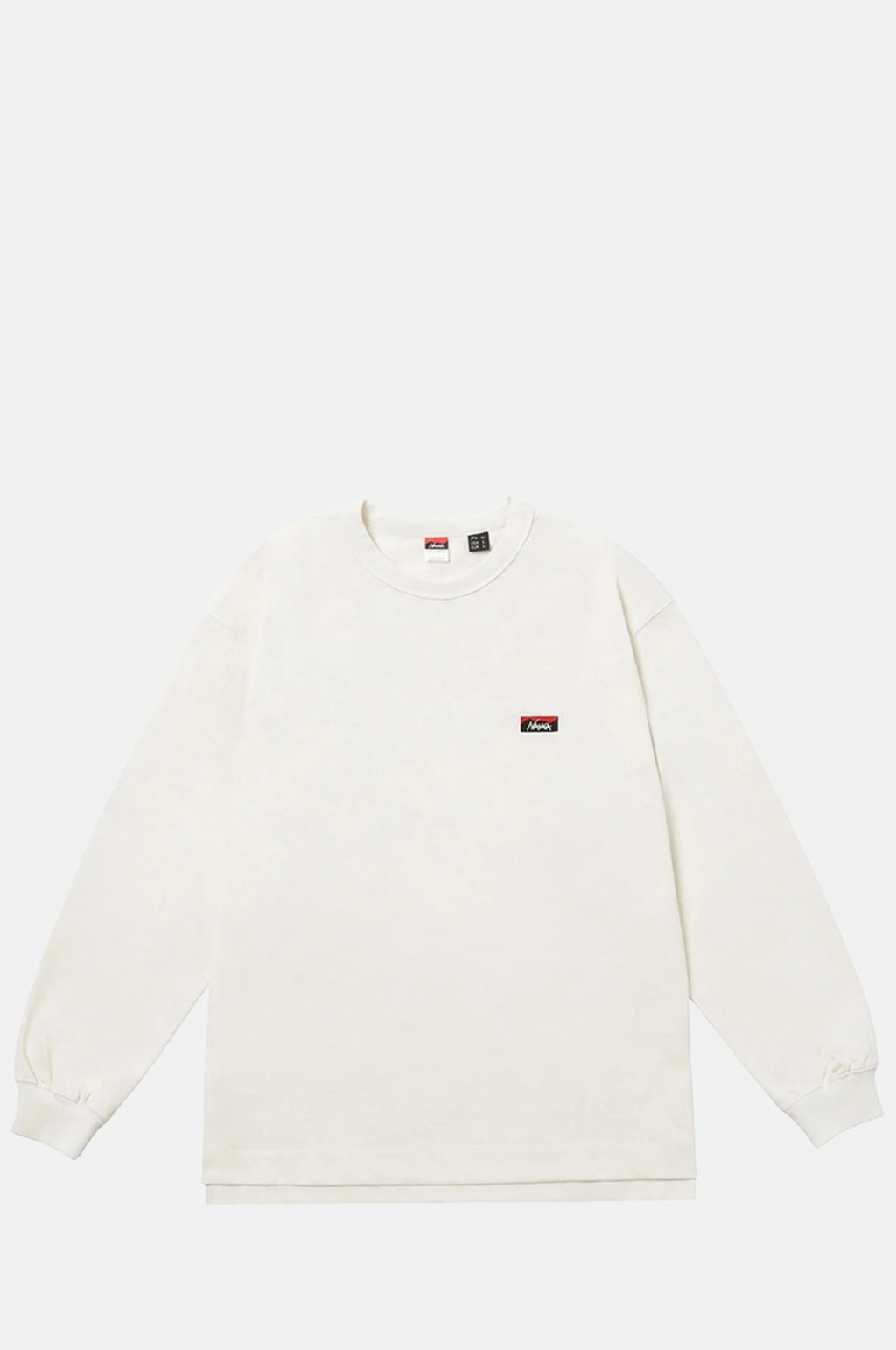 Nanga Box Logo Embroidered L/S Tee White.