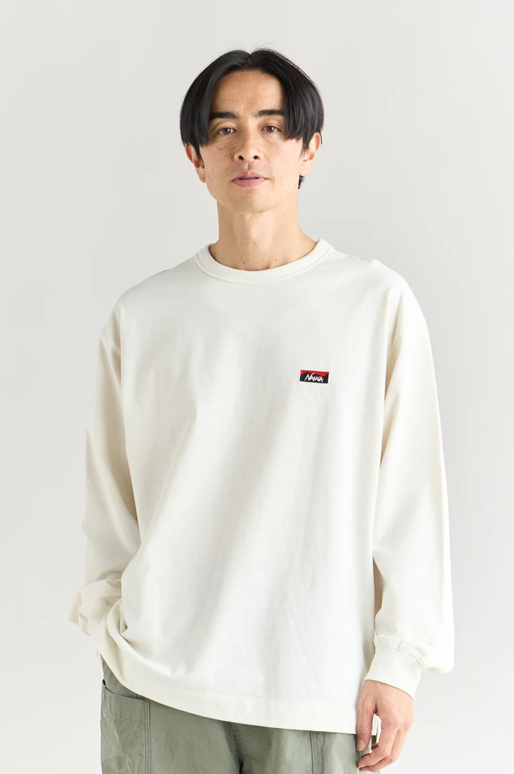 Box Logo Embroidered L/S Tee White