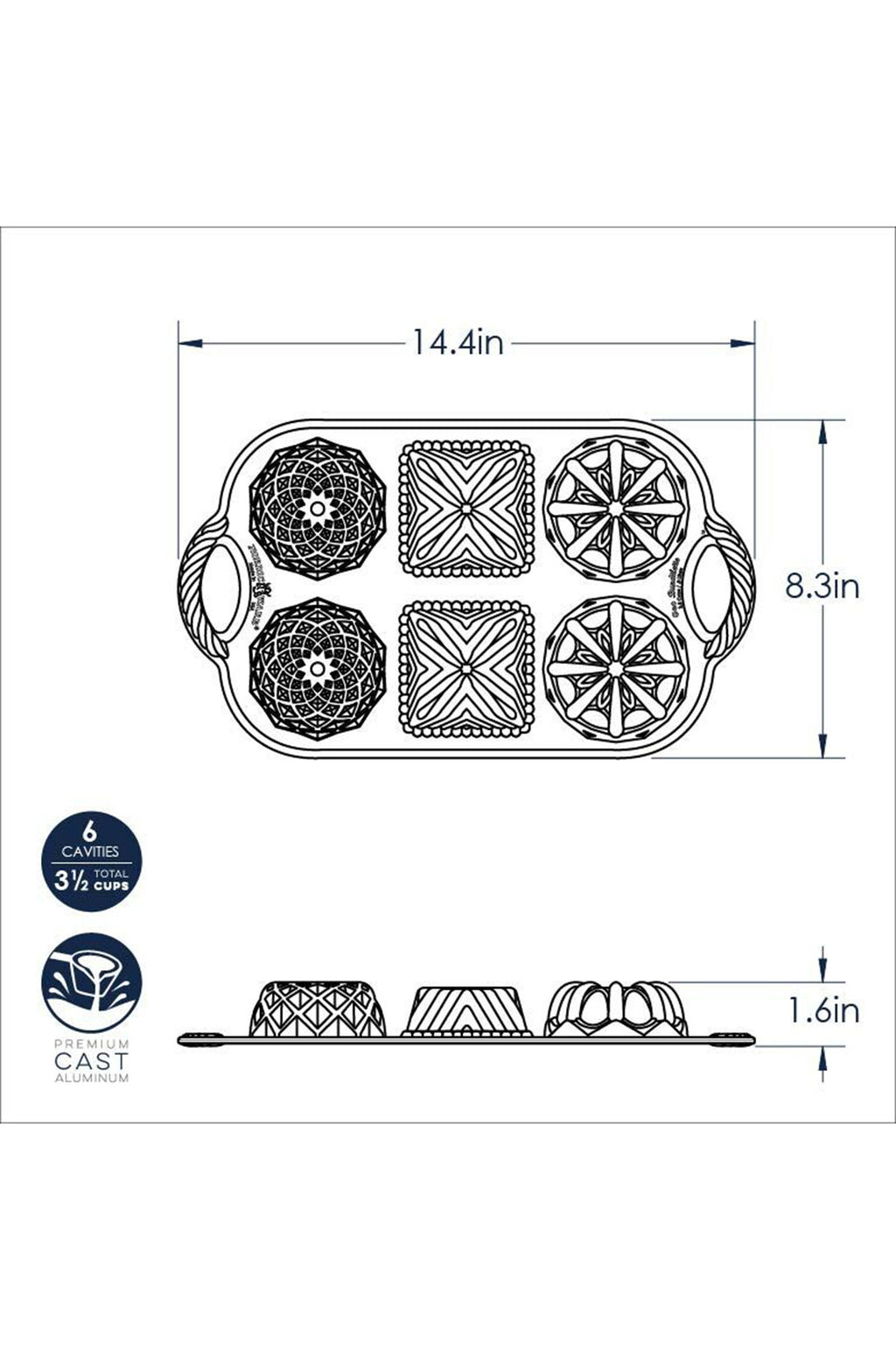 Gold Geo Bundtlette Pan