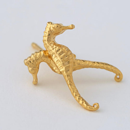 A.M. Seahorse Stud Earrings Gold