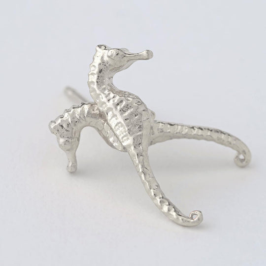 A.M. Seahorse Stud Earrings Silver