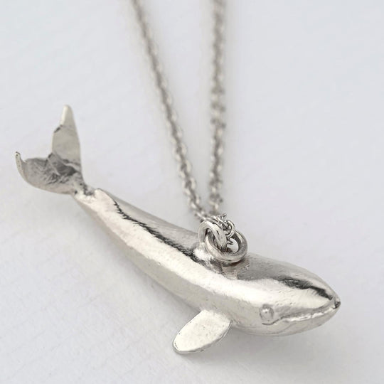 A.M. Baby Blue Whale Necklace Silver