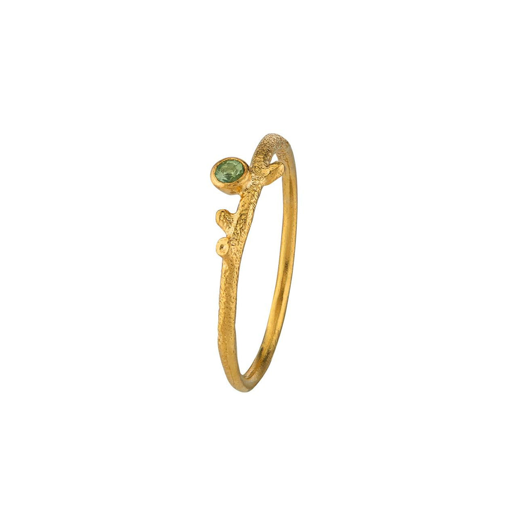 A.M. Underwater Stacking Ring with 2mm Peridot Gold