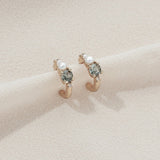 Oliver Gold/Green Hoop Earrings