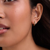 Oliver Gold/Green Hoop Earrings