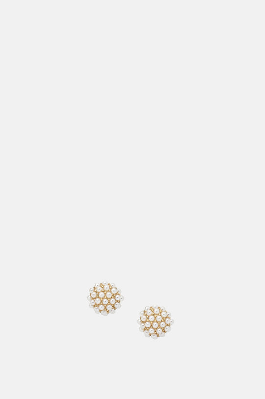 Mini Pearl Pave Stud Earrings