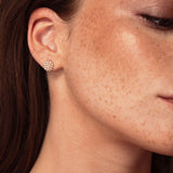 Mini Pearl Pave Stud Earrings