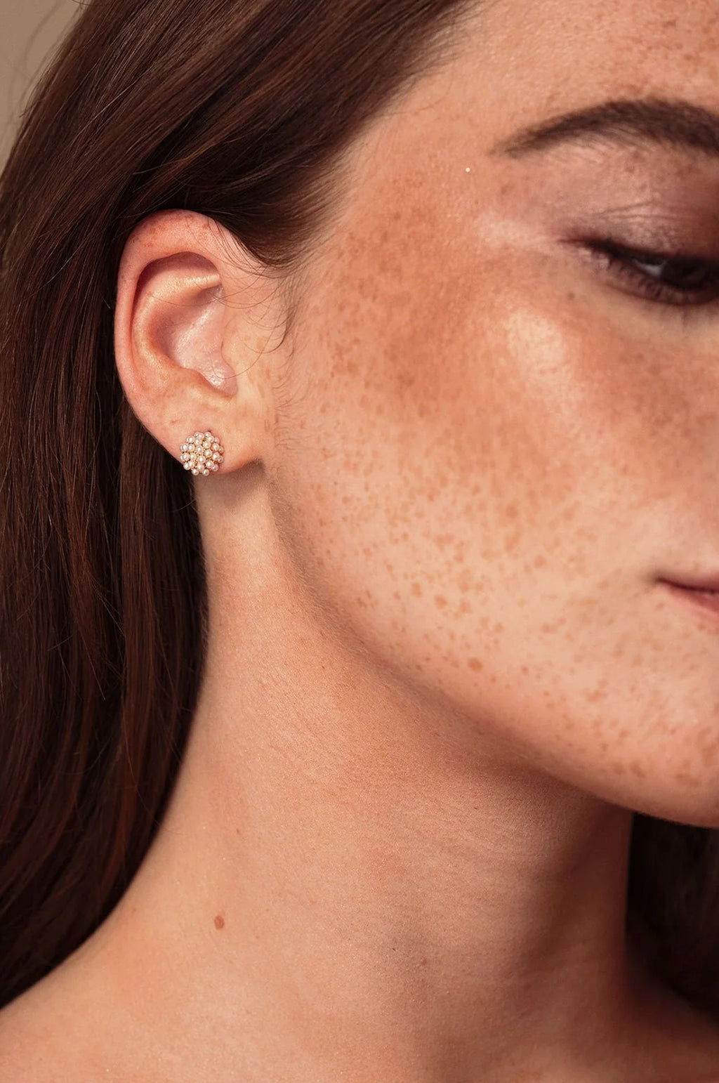 Mini Pearl Pave Stud Earrings