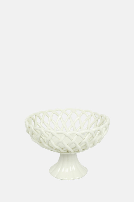 Ruth Porcelain Basket On Foot