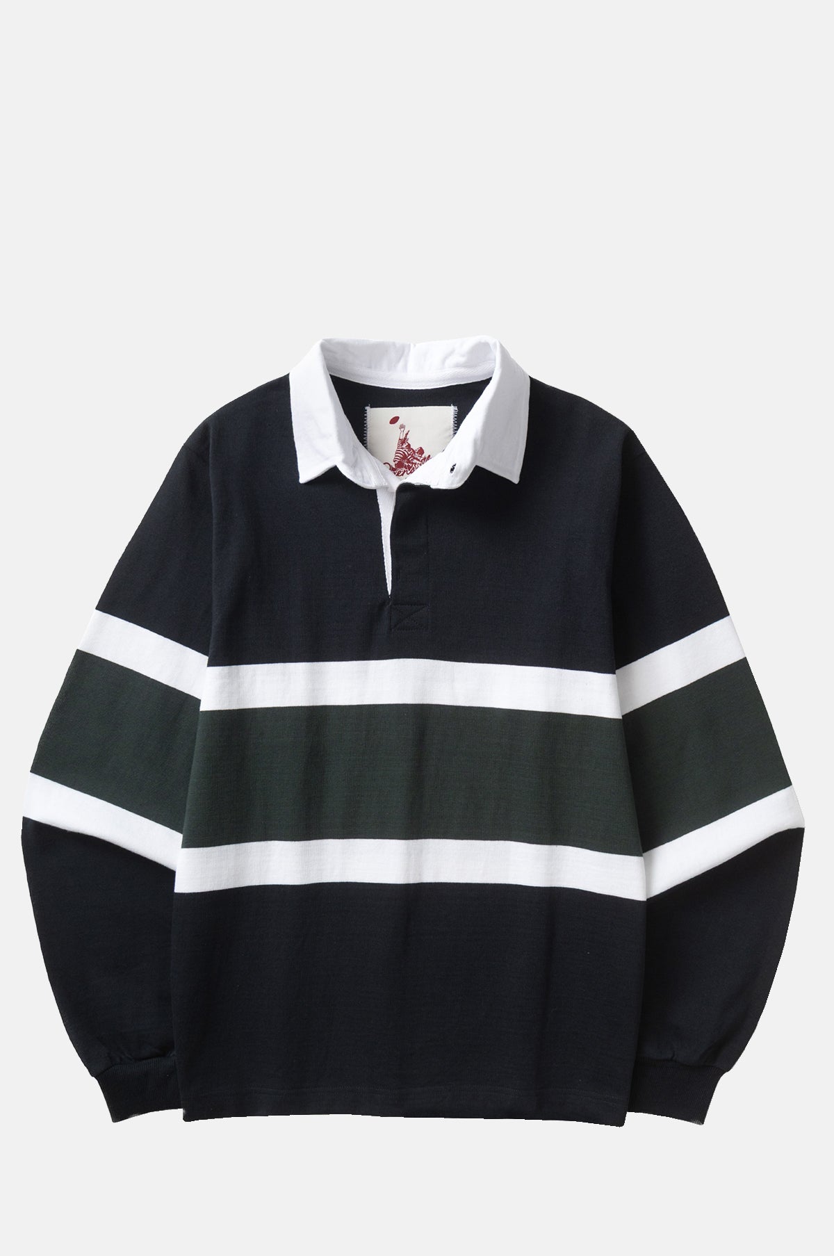 Opensider Classic Rugby Shirt Black Tri-Stripe.